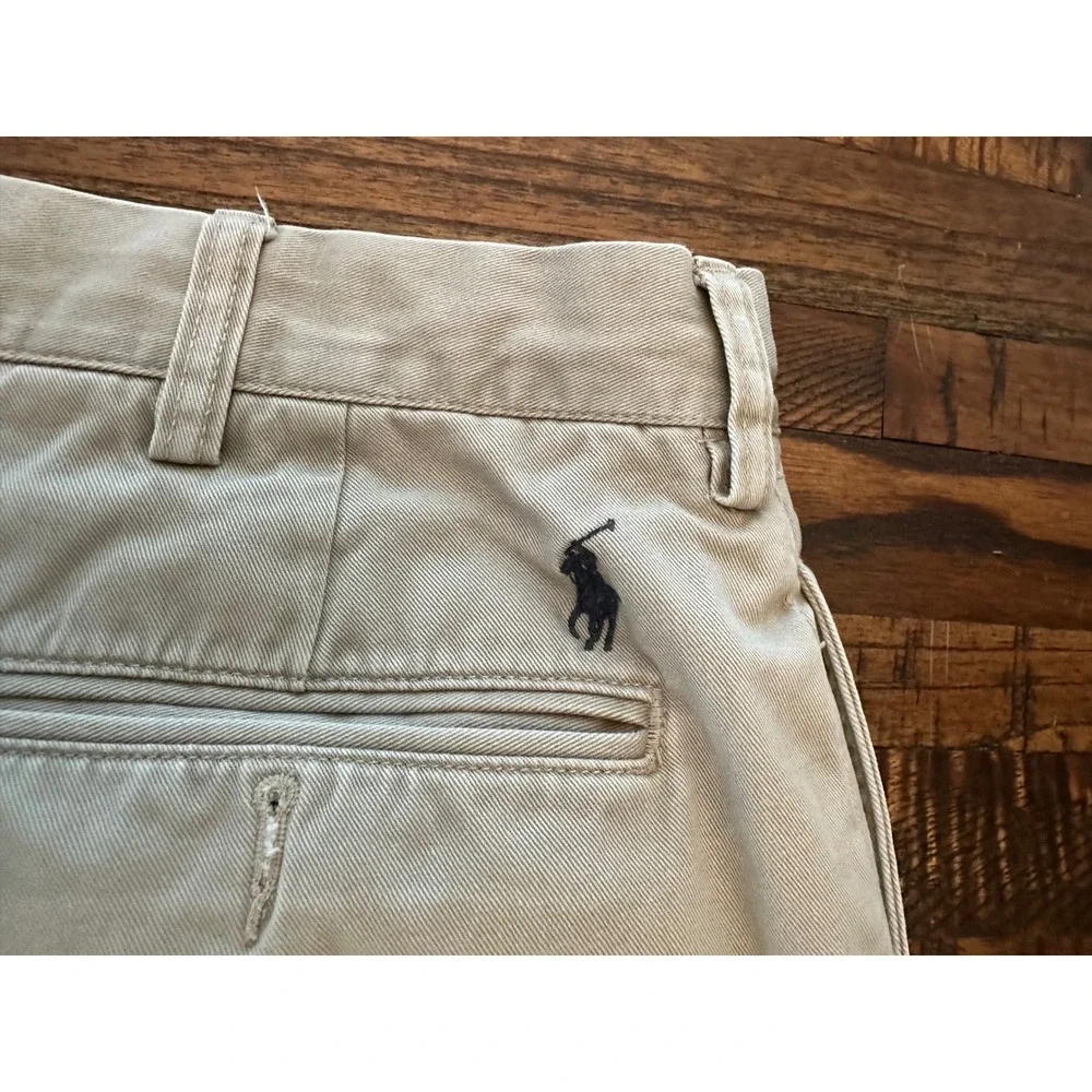 Polo Ralph‎ Lauren Ethan Pant Men's Khaki Beige Cotton Trousers Pony Logo 38x34